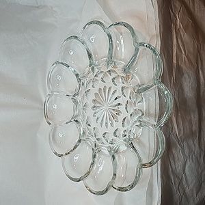 Vintage Glass Deviled Egg Tray